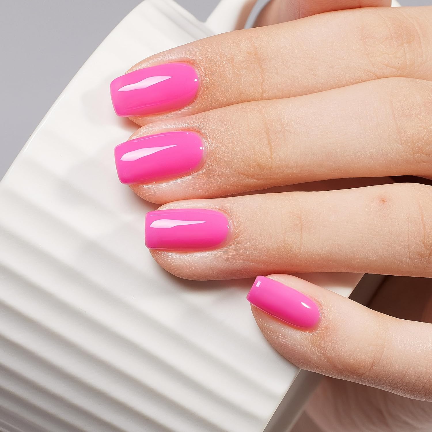 MEMEDA Esmalte de uñas en gel, 0.5 onzas líquidas, color rosa neón y rosa intenso, diseño de arte de uñas para niñas, salón de belleza, regalo de