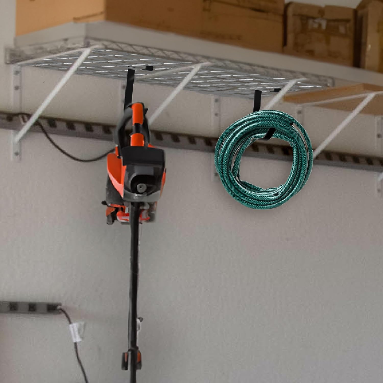 Ganchos de bicicleta para soporte de techo de garaje  Estante de almacenamiento de garaje resistente de 4 x 8 pulgadas para colgar en el techo,