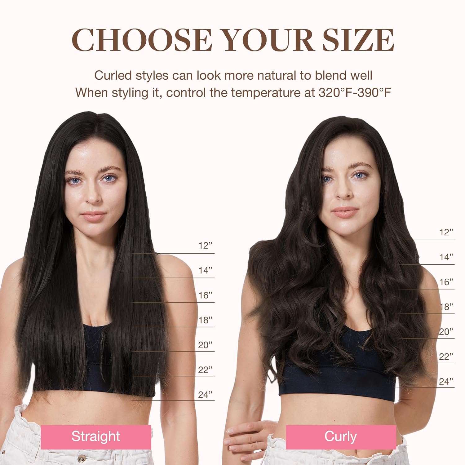 GOO GOO – Extensiones de cabello humano con clip, color castaño oscuro de 16 pulgadas, 7 piezas de 4.23oz, extensiones de cabello humano Remy liso