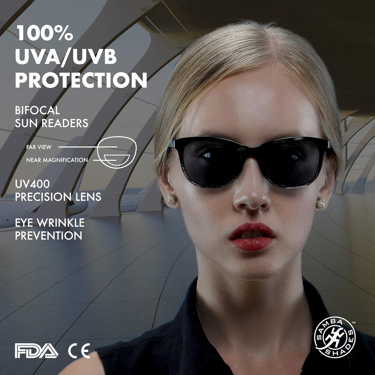 Samba Shades anteojos bifocales para leer al sol Moda Wayfarer anteojos de sol