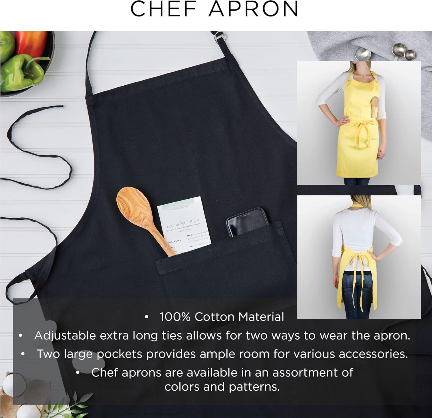 DII Delantal de cocina unisex de Navidad para mujeres y hombres, lazos ajustables y bolsillos delanteros grandes