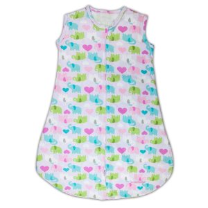 Summer SwaddleMe Sack, diseño de corazones de elefante, talla M Summer SwaddleMe Sack, diseño de corazones de elefante, talla M