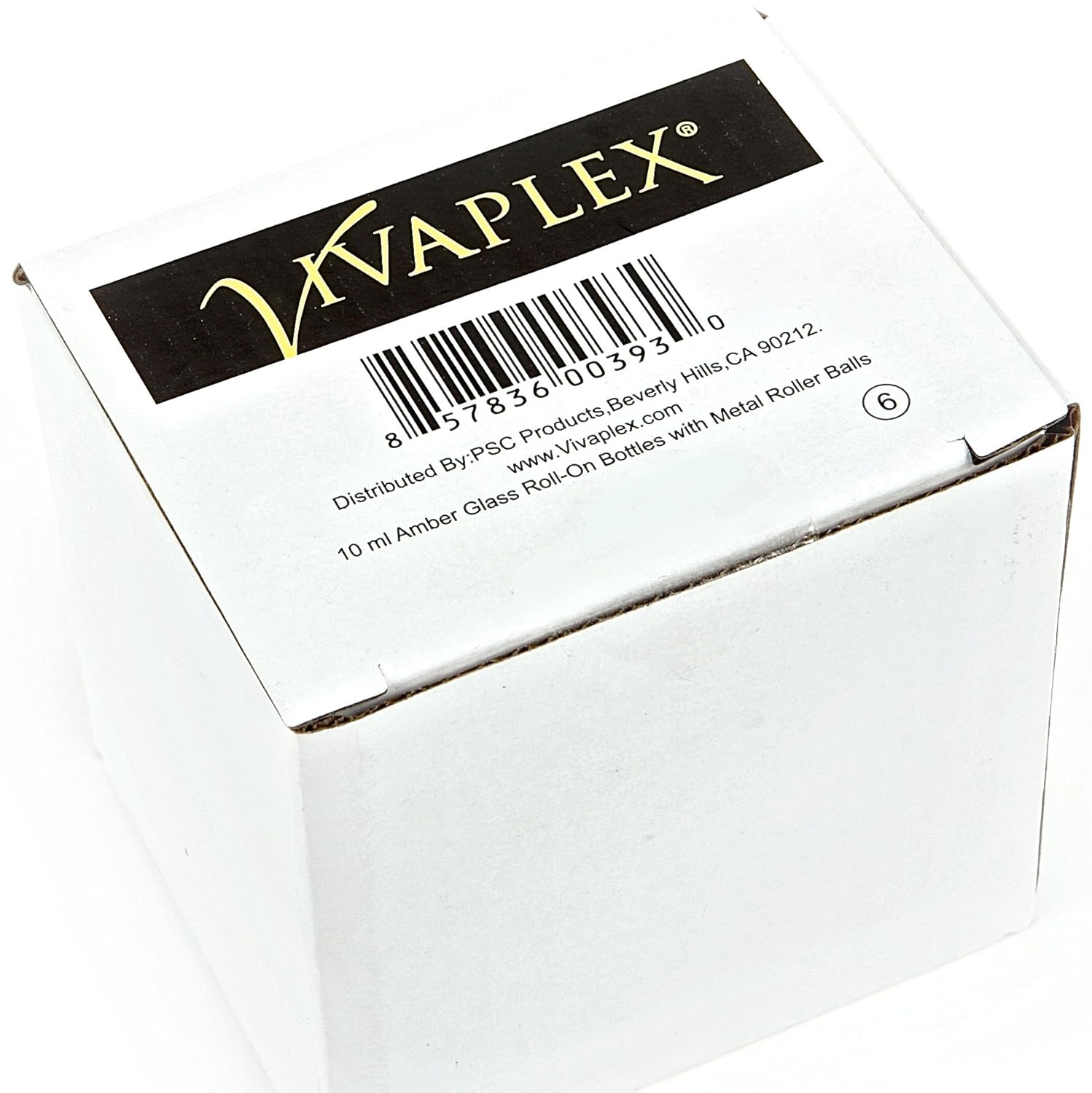 Vivaplex, 6, ámbar, botellas de vidrio con a bolilla con bolas de acero inoxidable de 0.33 onzas líquidas – gotero de 0.16 onzas líquidas incluido