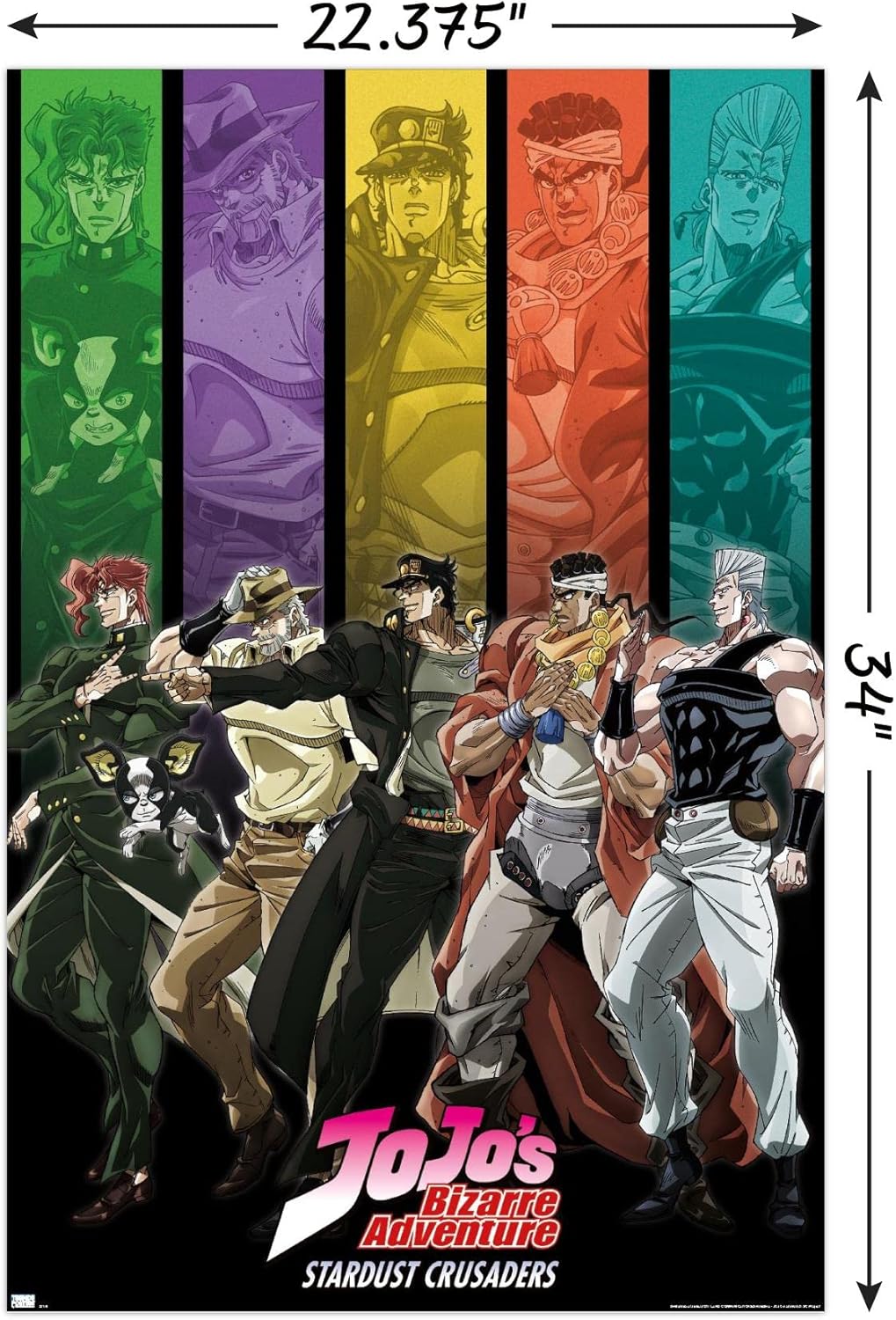 Trends International JoJo’s Bizarre Adventure – Póster de pared con barras de grupo, 22.37 x 34.00 pulgadas, versión sin marco