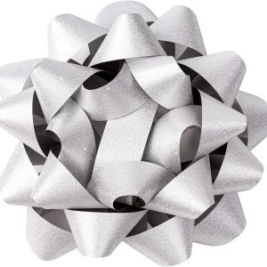 LeZakaa Lazo de regalo con purpurina de 8 pulgadas, lazo de regalo autoadhesivo plateado para cumpleaños, Navidad, boda, vacaciones (paquete de 1) LeZakaa Lazo de regalo con purpurina de 8 pulgadas, lazo de regalo autoadhesivo plateado para cumpleaños, Navidad, boda, vacaciones (paquete de 1)