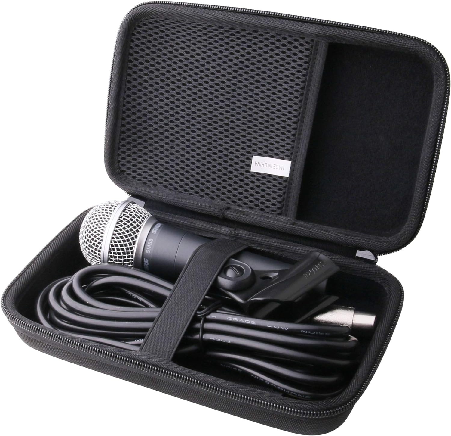 Funda de transporte rígida de EVA para micrófono vocal dinámico cardioide Shure SM58, marca Shure para múltiples modelos de micrófonos