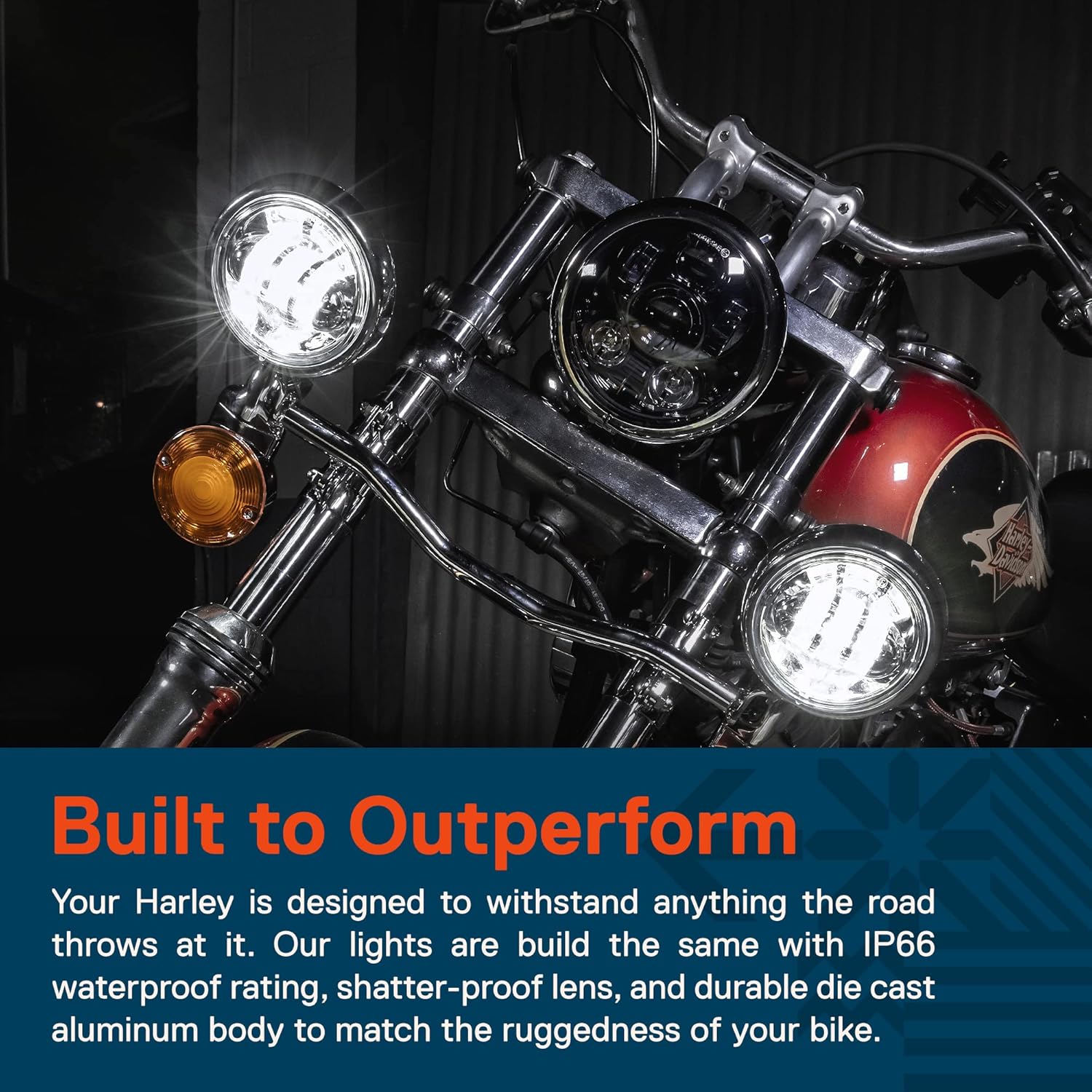 TRUE MODS – 2 luces LED Osram de 4.5 pulgadas para Harley antiniebla acabado negro 6,500 K 2,880 lúmenes Luz antiniebla de paso de motocicleta para