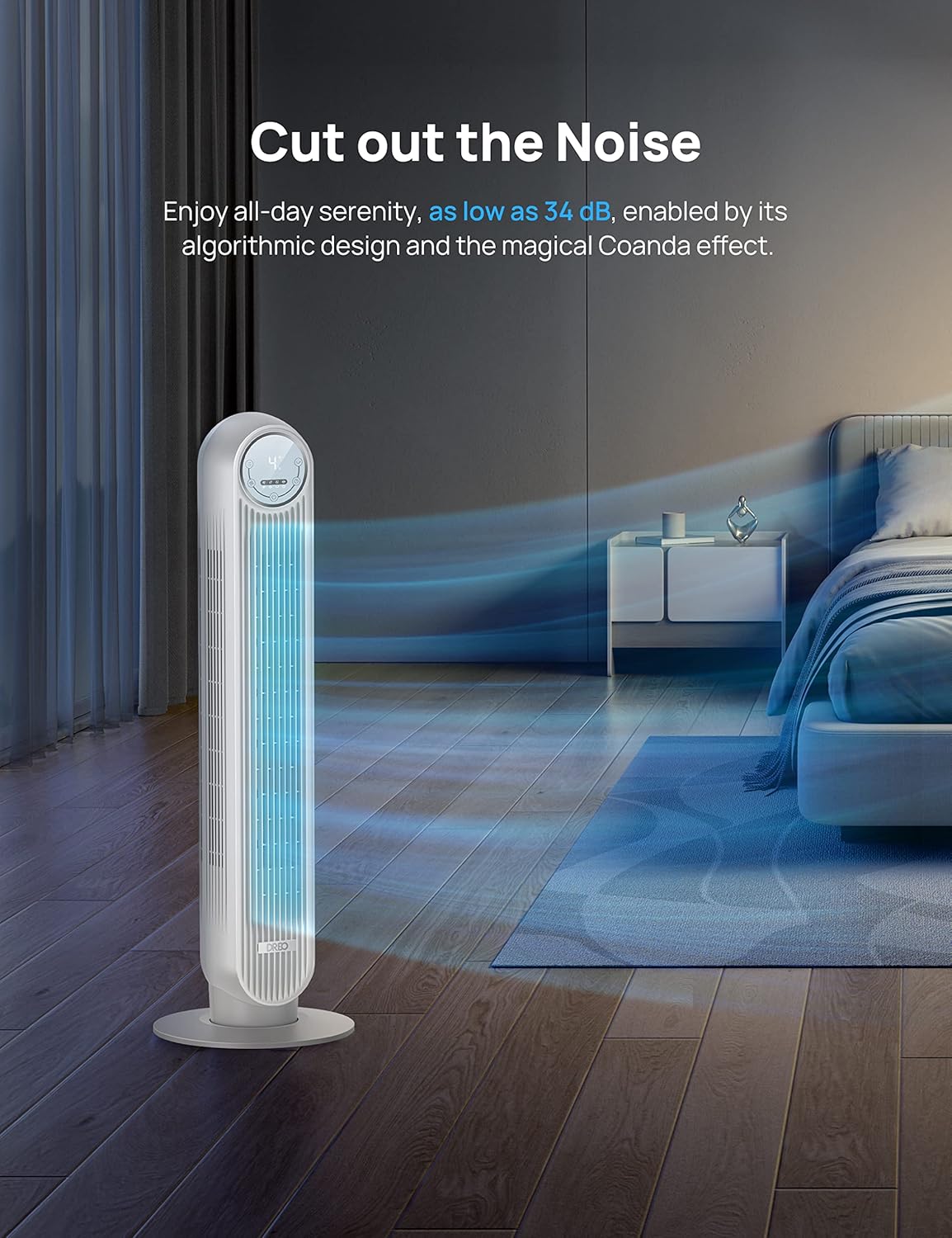 Dreo Paquete de ventilador oscilante y ventilador de torre  Enfría tu habitación con ventiladores ajustables de escritorio y piso