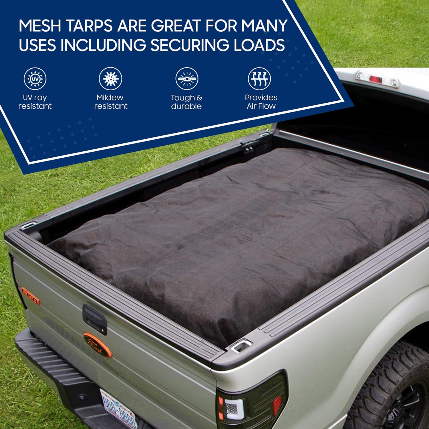 Tarps Now Lonas de malla resistentes (8 x 16 pies) con ojales, lona de tela con 75 % de protección solar para pantalla de patio, bloque de viento,