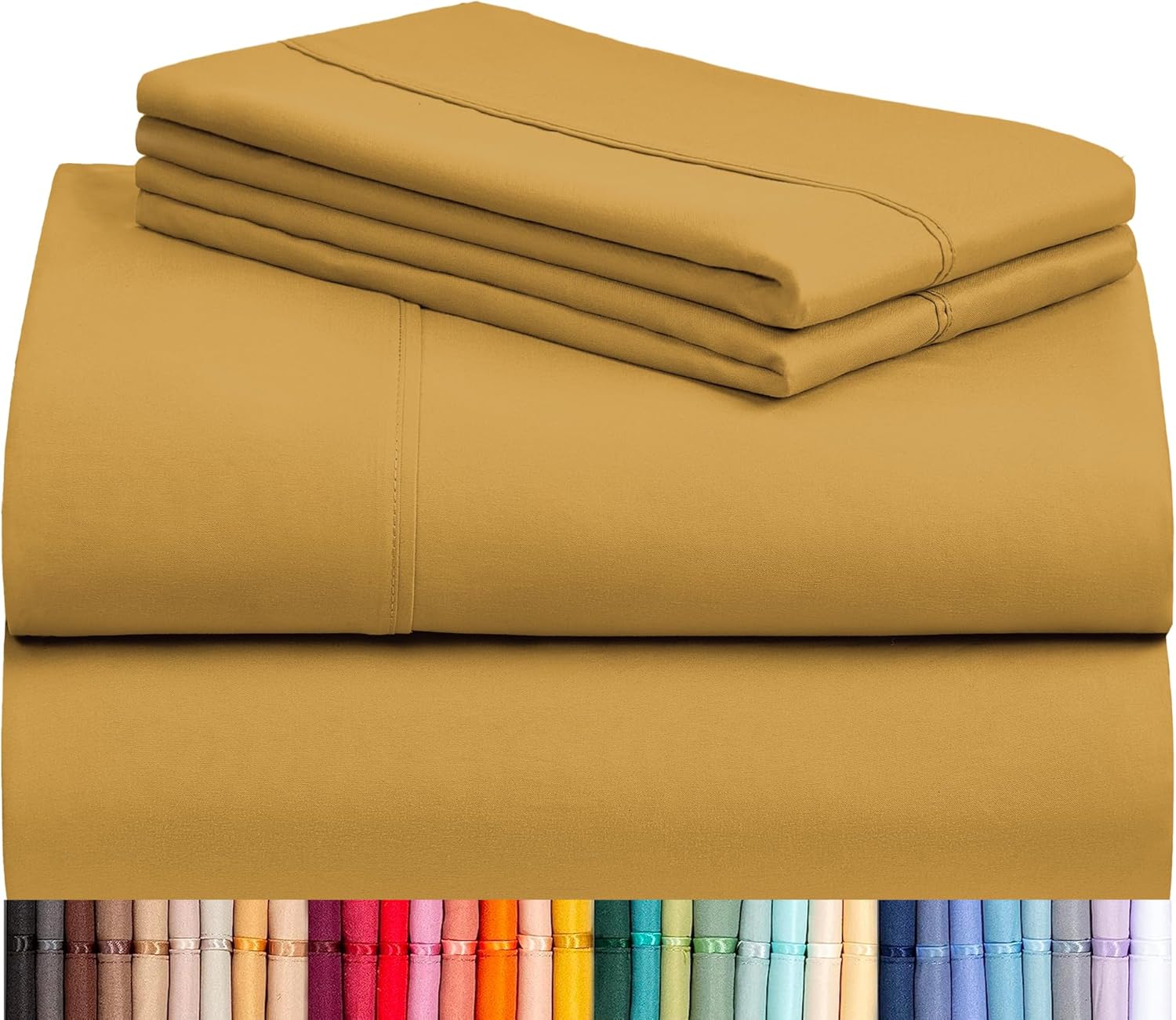 LuxClub – Juego de sábanas para niños y niñas, 4 piezas, esquinas tipo bolsillos profundos 18 in, sedosas, ecológicas, antiarrugas, bajeras aptas