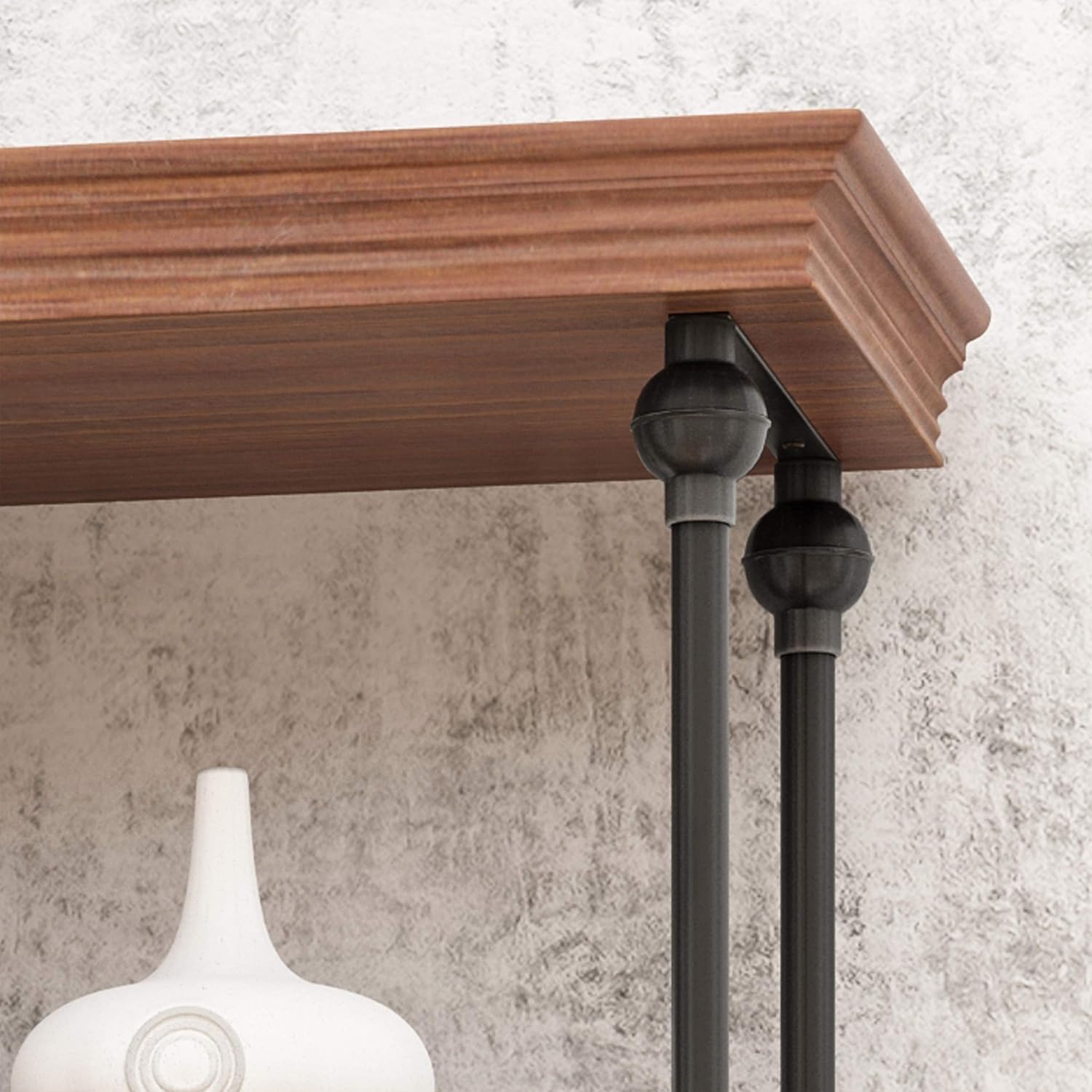 Great Deal Furniture Alma – Estantería industrial de madera con 5 estantes, nogal oscuro y negro