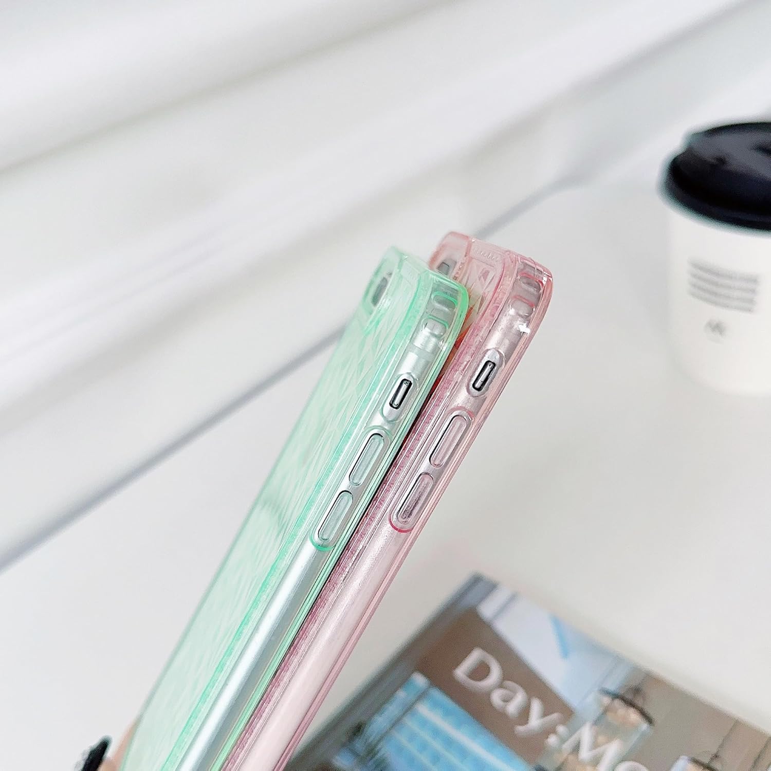 SKYLMW Funda para iPhone 6 Plus, iPhone 7 Plus, iPhone 8 Plus, 5.5 pulgadas, TPU suave, delgada, 3D, transparente, patrón de diamante, funda para