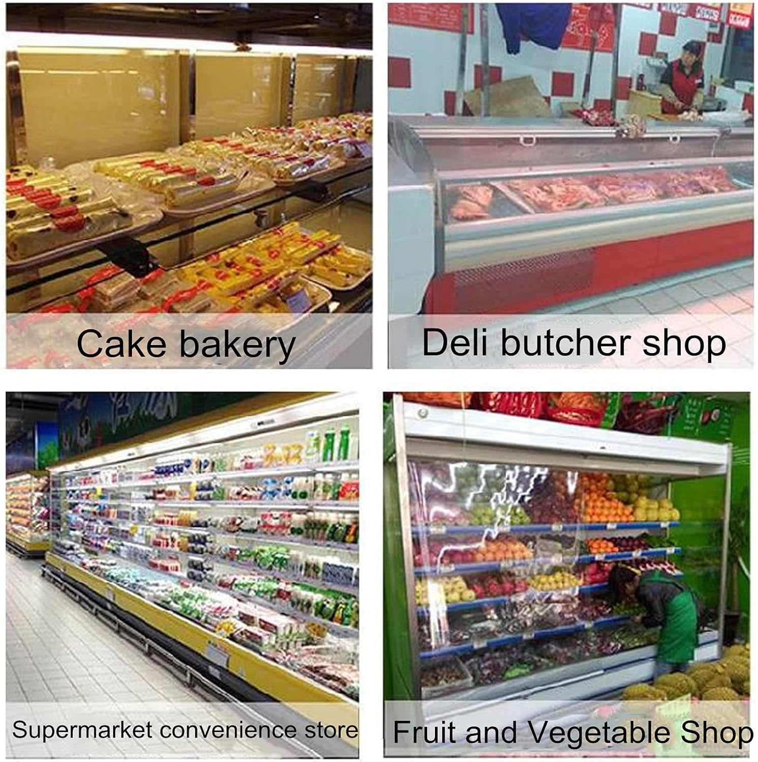 Persiana enrollable de polietileno transparente de PVC, con aislamiento térmico, a prueba de polvo, para supermercado, congelador, escaparate,