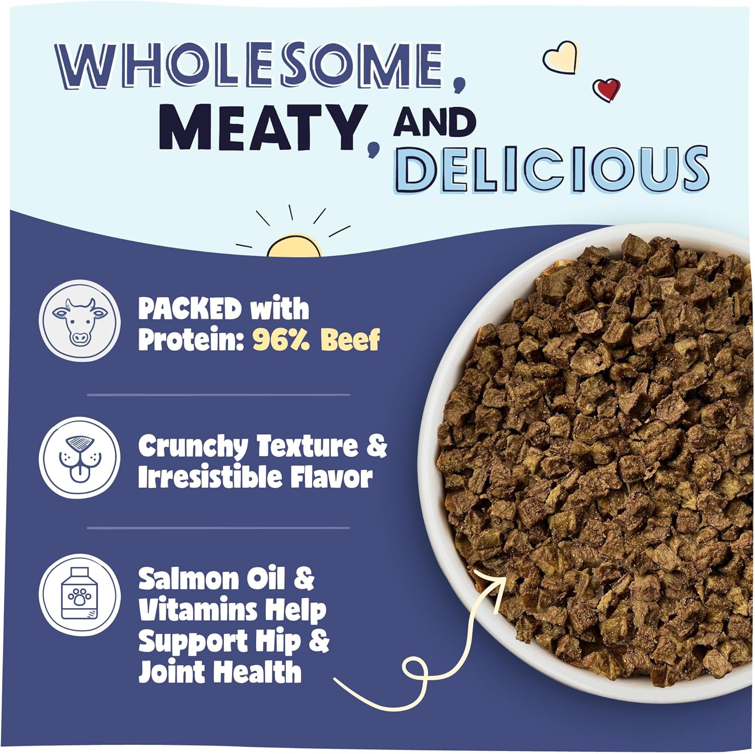 Pawstruck Alimento natural secado al aire para perros con carne de res real, sin granos, fabricado en Estados Unidos, sin OMG y recomendado por