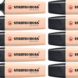 STABILO Resaltador BOSS ORIGINAL NatureCOLORS – Pack de 10 – Beige STABILO Resaltador BOSS ORIGINAL NatureCOLORS – Pack de 10 – Beige