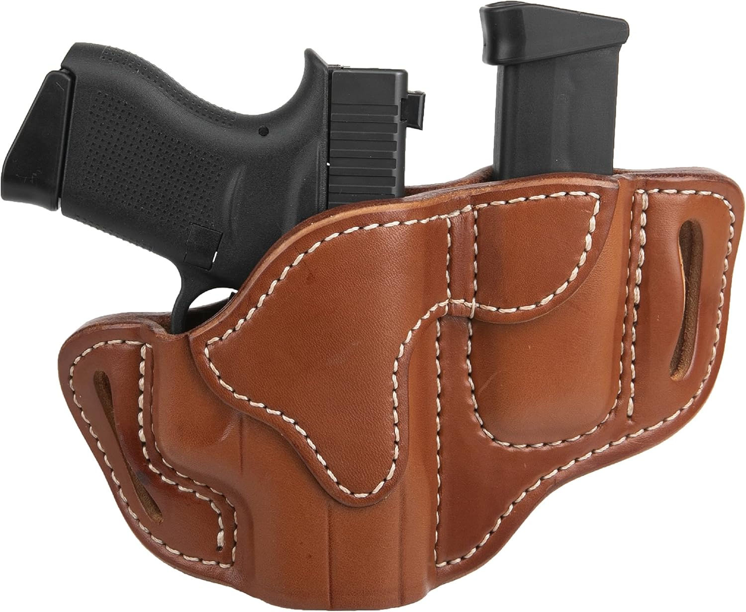 1791 Gunleather Funda G43, pistola de cuero OWB y funda Mag para cinturones. Compatible con Glock 43, Ruger LC9, SR22, Kimber Micro, Hellcat OSP y