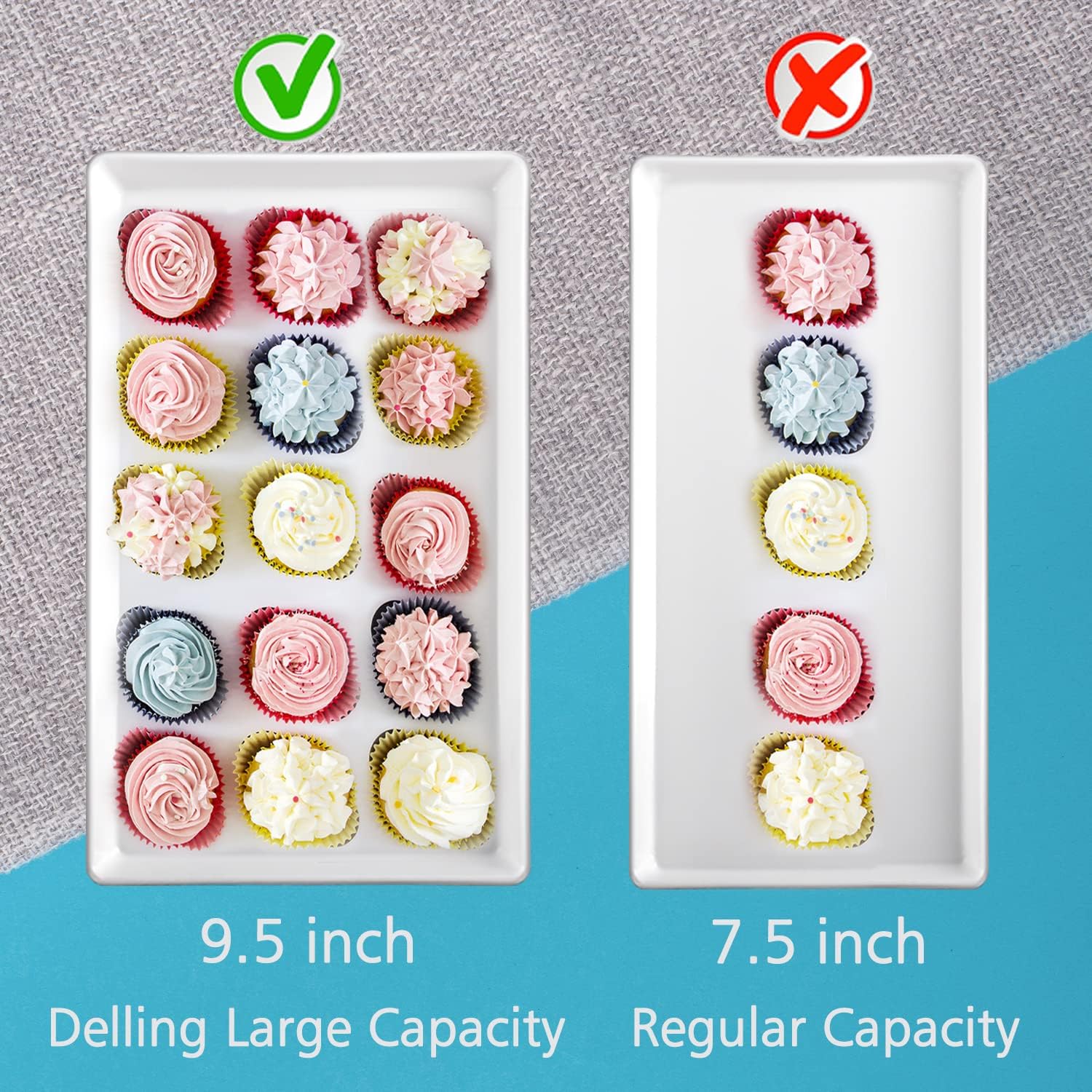 Delling Bandeja grande para servir, bandeja grande de 16 x 9.5 pulgadas, platos rectangulares de porcelana blanca para servir alimentos, bandejas de