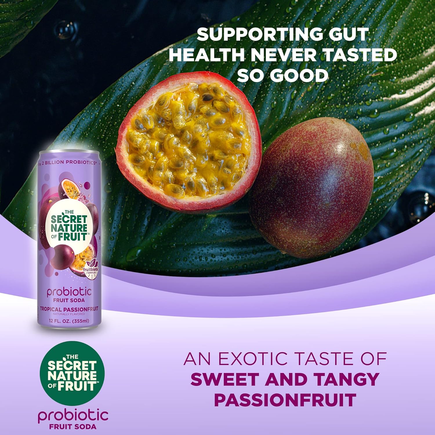 The Secret Nature of Fruit Refresco probiótico de frutas, apoya la salud intestinal y la inmunidad, 2 mil millones de probióticos, cero azúcar