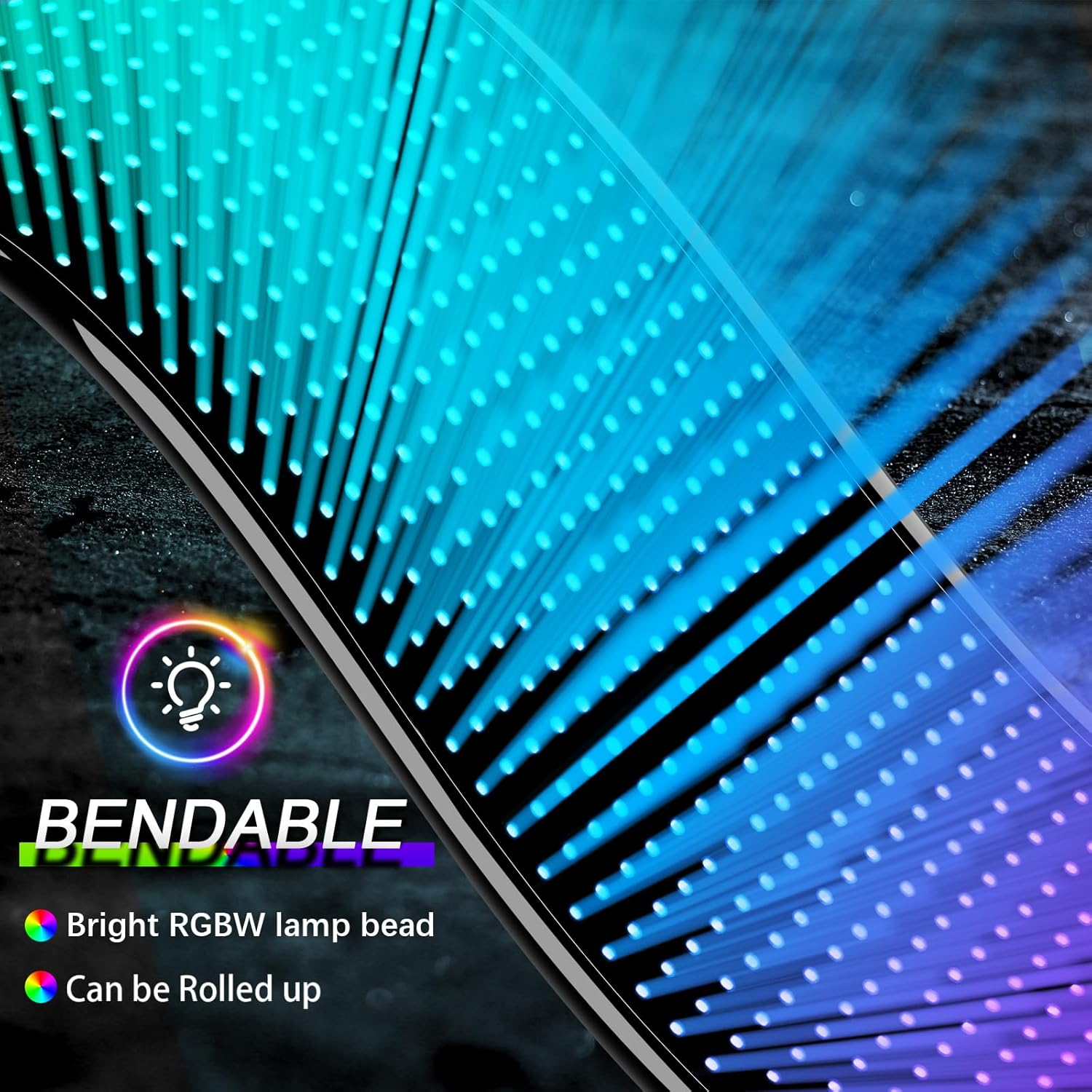 Letreros LED para coche RGBW, panel flexible de desplazamiento de animación con patrón de texto personalizado, pantalla de control de aplicación USB