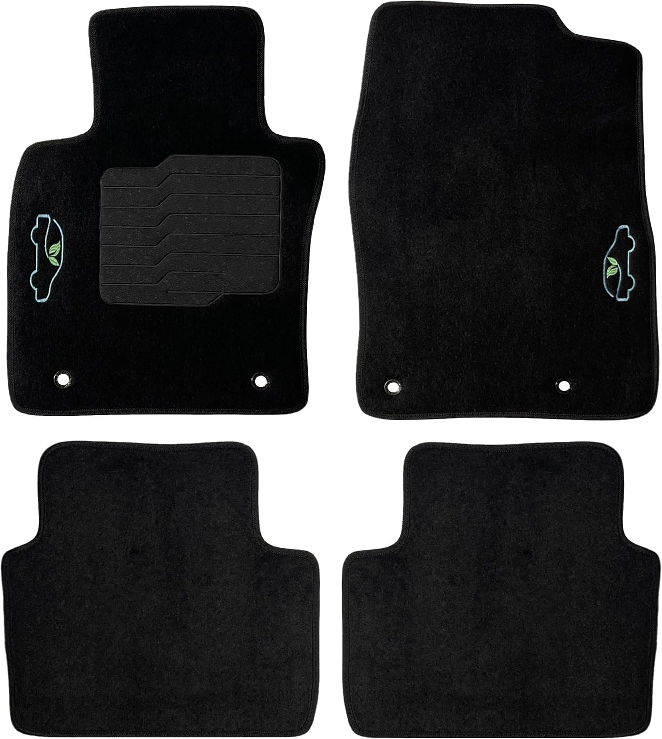 ecoMats – Alfombrillas compatibles con Mazda 3 HatchSedan y Mazda CX-30 2019 a 2024, delanteras y traseras, color negro, con cerraduras de seguridad