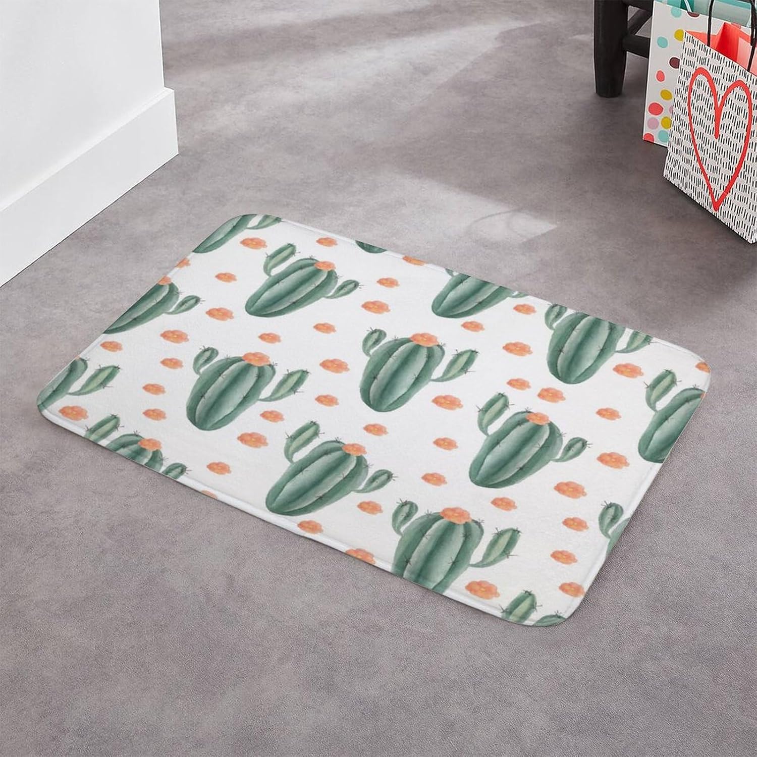 Alfombra de cocina lavable con patrón de plantas de cactus verdes, alfombra de cama de 20 x 32 pulgadas, tapetes para Baño, tapetes de cocina para