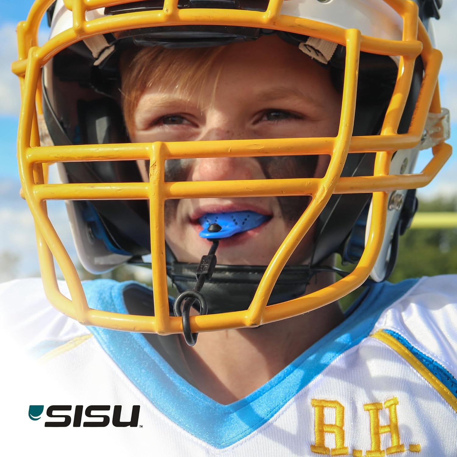 SISU Tether – Protector bucal juvenil, negro carbón, 0.079 in de grosor, para atletas de menos de 5 pies de alto, preformado para un ajuste moldeado