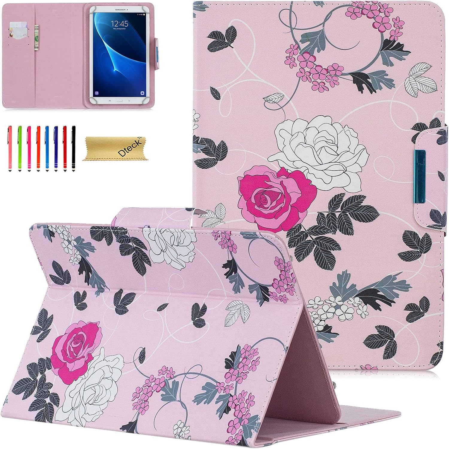 Dteck Funda universal para tablet de 9.5 a 10.5 pulgadas, delgada, ligera, con soporte de bolsillo, para Apple