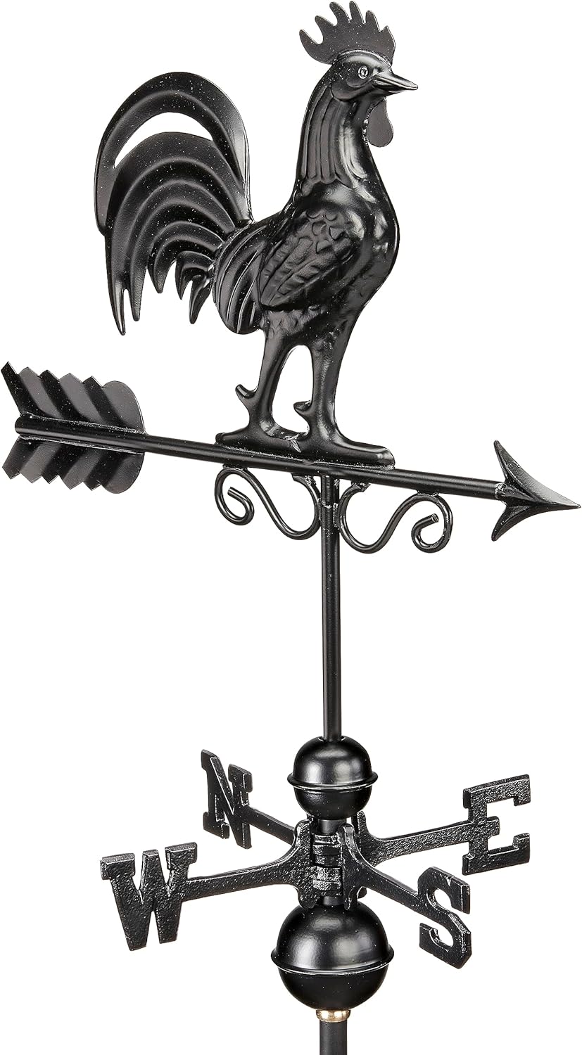 Bantam Rooster Weathervane 1975K – Acabado negro por Good Directions
