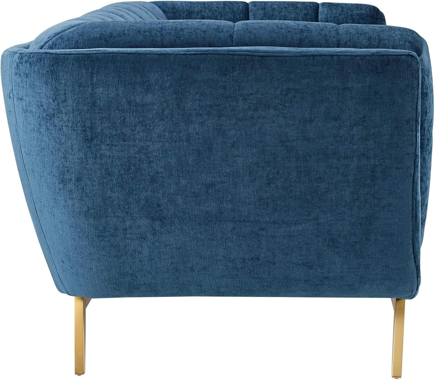 Modway Bestow – Sofá capitoné de terciopelo de alto rendimiento, azul marino