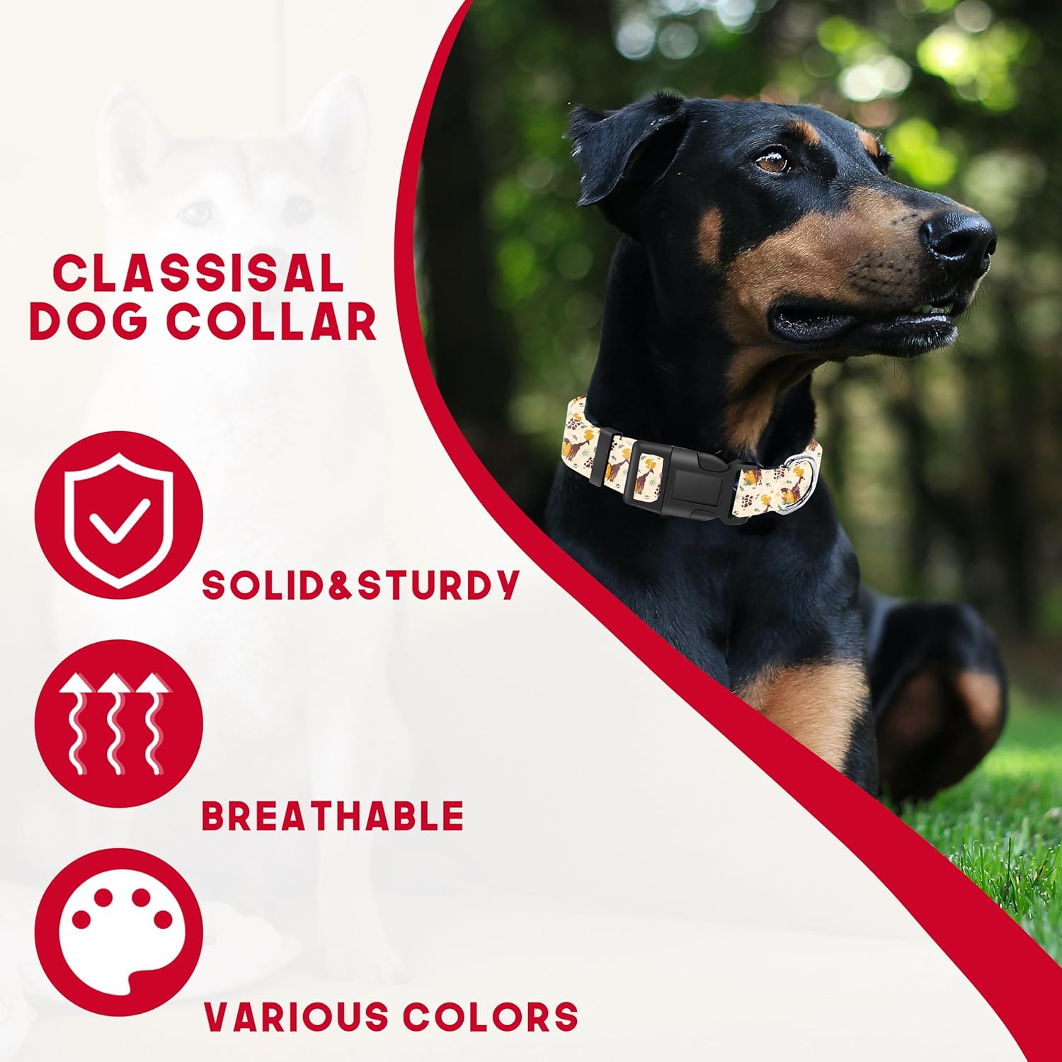 Collar de perro con patrón de jirafa beige, bonito collar transpirable para cachorros para niños y niñas con hebilla de seguridad, collar suave