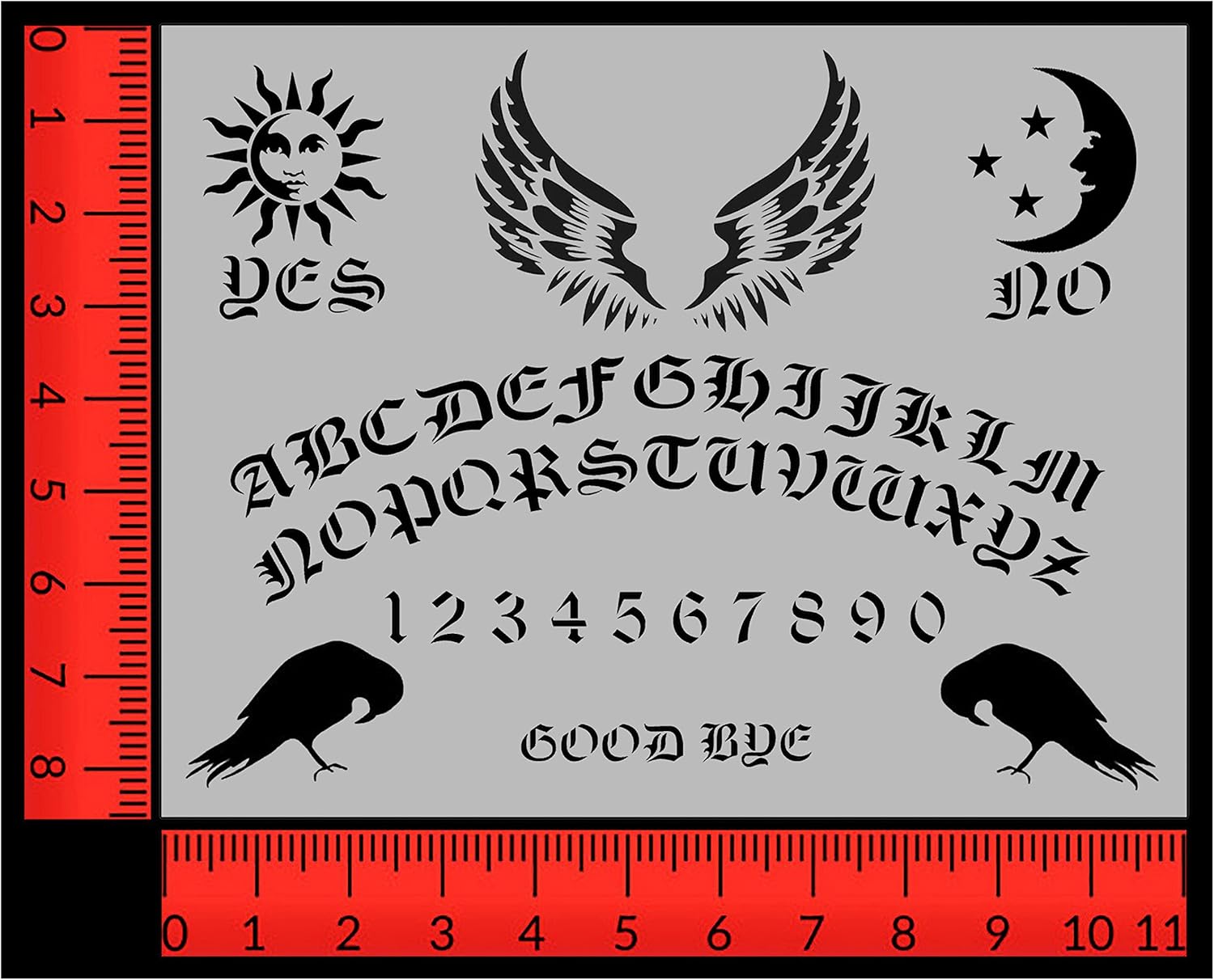 Plantilla de tablero Ouija de diseño personalizado, plantilla reutilizable (hoja de 8.5 x 11 pulgadas) para pintar en paredes, madera, artes y