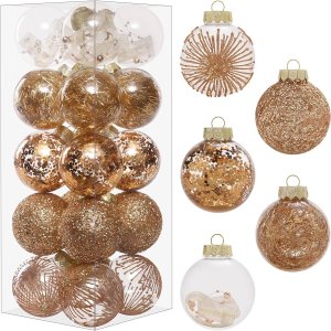 Juego de adornos de Navidad de 2.76 pulgadas, 30 piezas inastillables decorativas colgantes con relleno delicado, bolas de árbol de Navidad Juego de adornos de Navidad de 2.76 pulgadas, 30 piezas inastillables decorativas colgantes con relleno delicado, bolas de árbol de Navidad