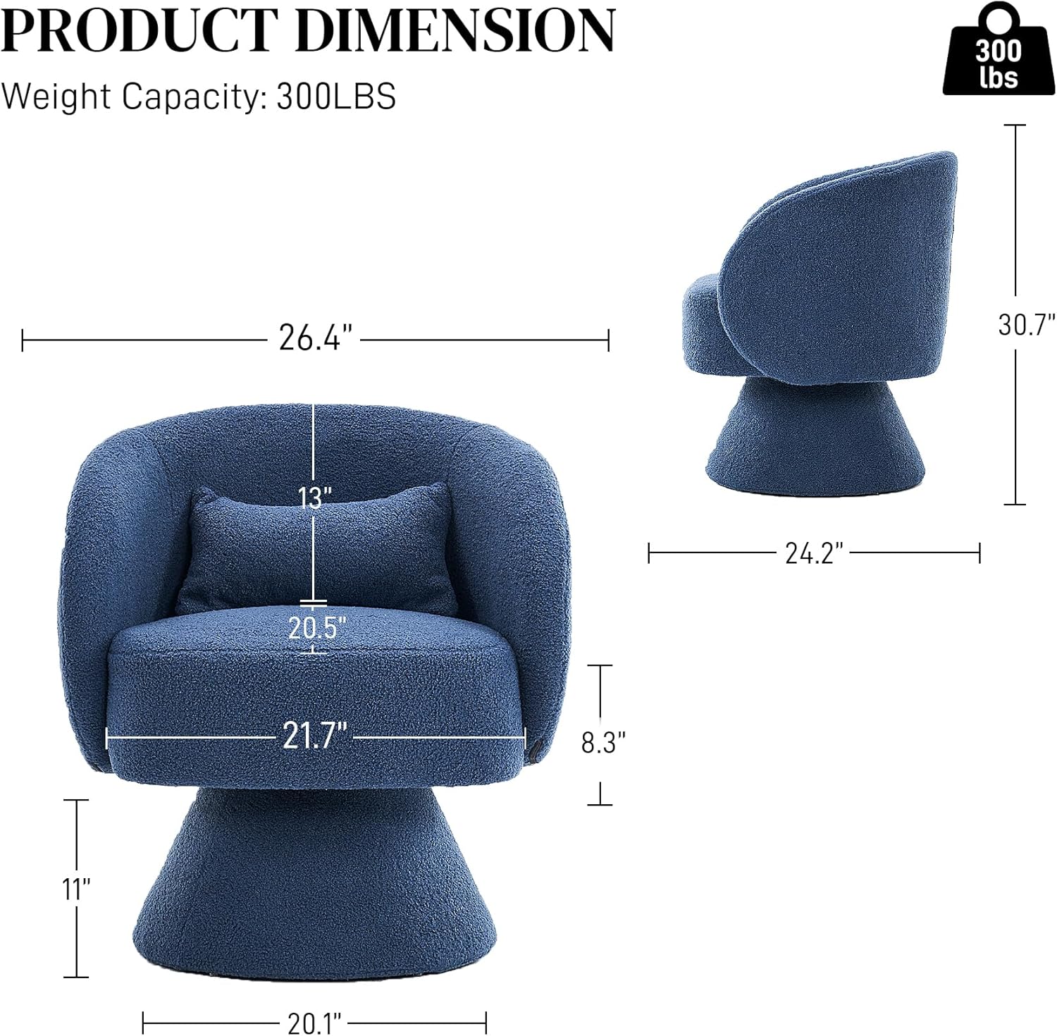 Silla giratoria decorativa, sillas giratorias de barril de 360 grados, sillones modernos tapizados, sillas giratorias para sala de estar,