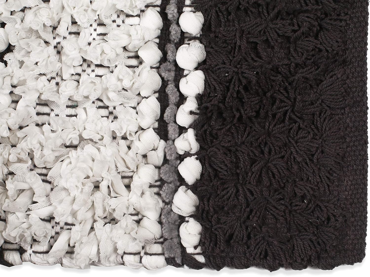 Ramanta Home Alfombra de baño de felpilla de 20 x 32 pulgadas, 100% algodón, suave, absorbente, color carbón, alfombra de baño de algodón, alfombra