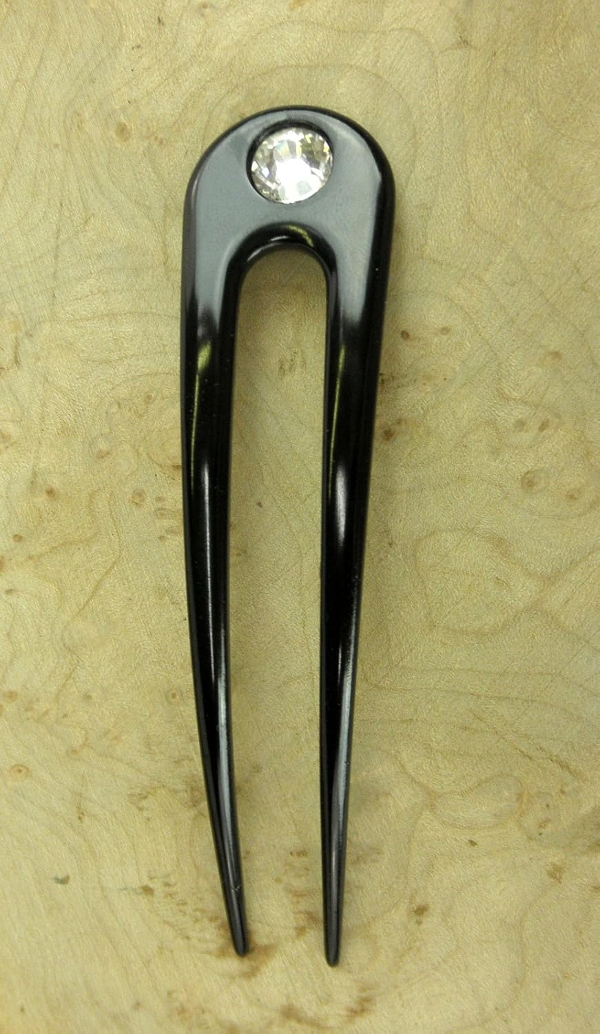 JWL Aluminio anodizado de dos puntas curvadas 4.5 “horquilla de pelo Pic Pic impermeable irrompible FPL 3.5” (negro)