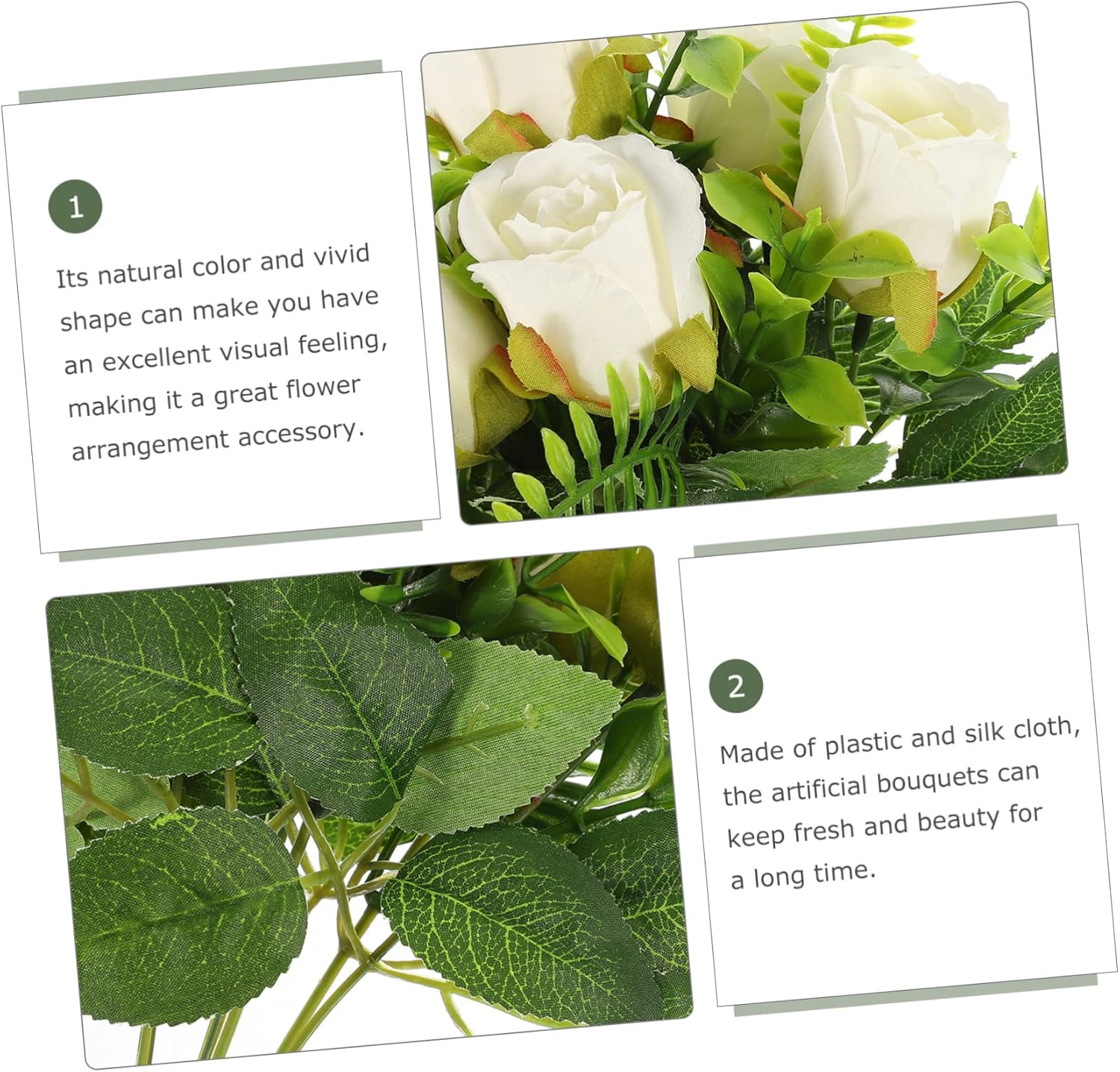 Garneck 6 pcs Rose Artificial Flower Fake Flowers Dandelion Artificial Silk Bouquet Fake Flower Arrangements False Flowers Table Decoration