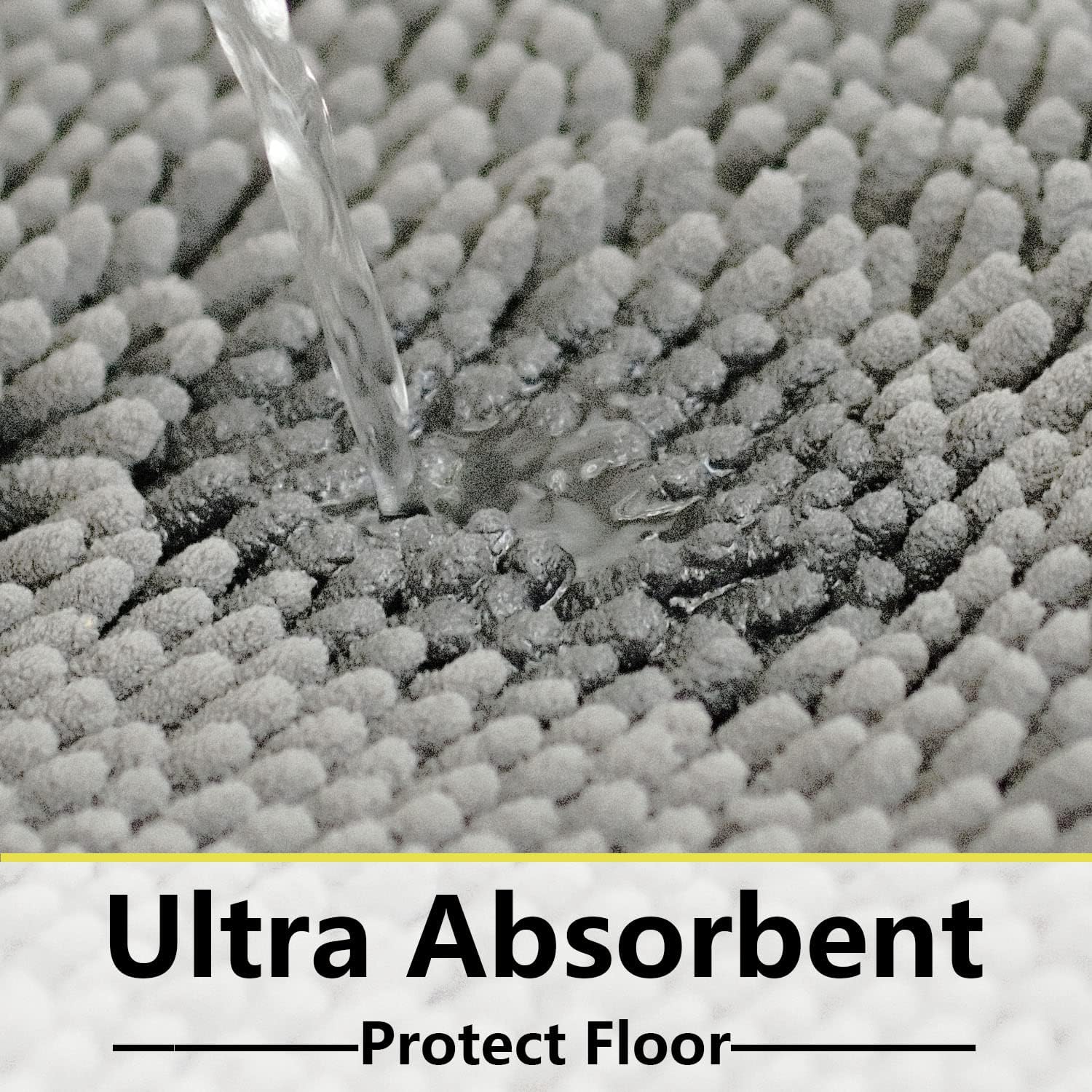 Juego de 2 alfombras de baño absorbentes para baño, felpilla muy suave, antideslizante, 32 x 20 + 20 x 20 pulgadas, alfombra de baño en forma de U,