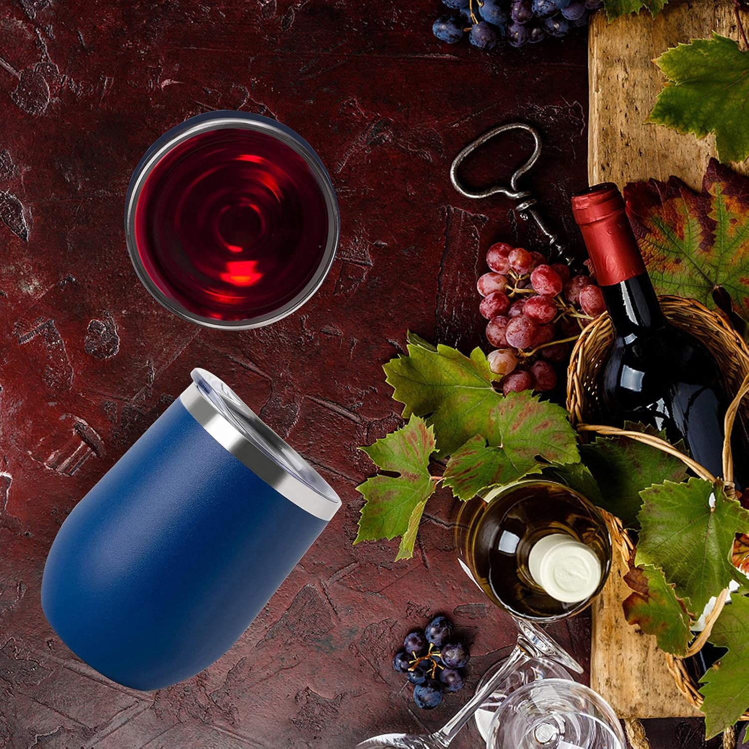 Vaso de vino de 10 oz, aislado al vacío, acero inoxidable