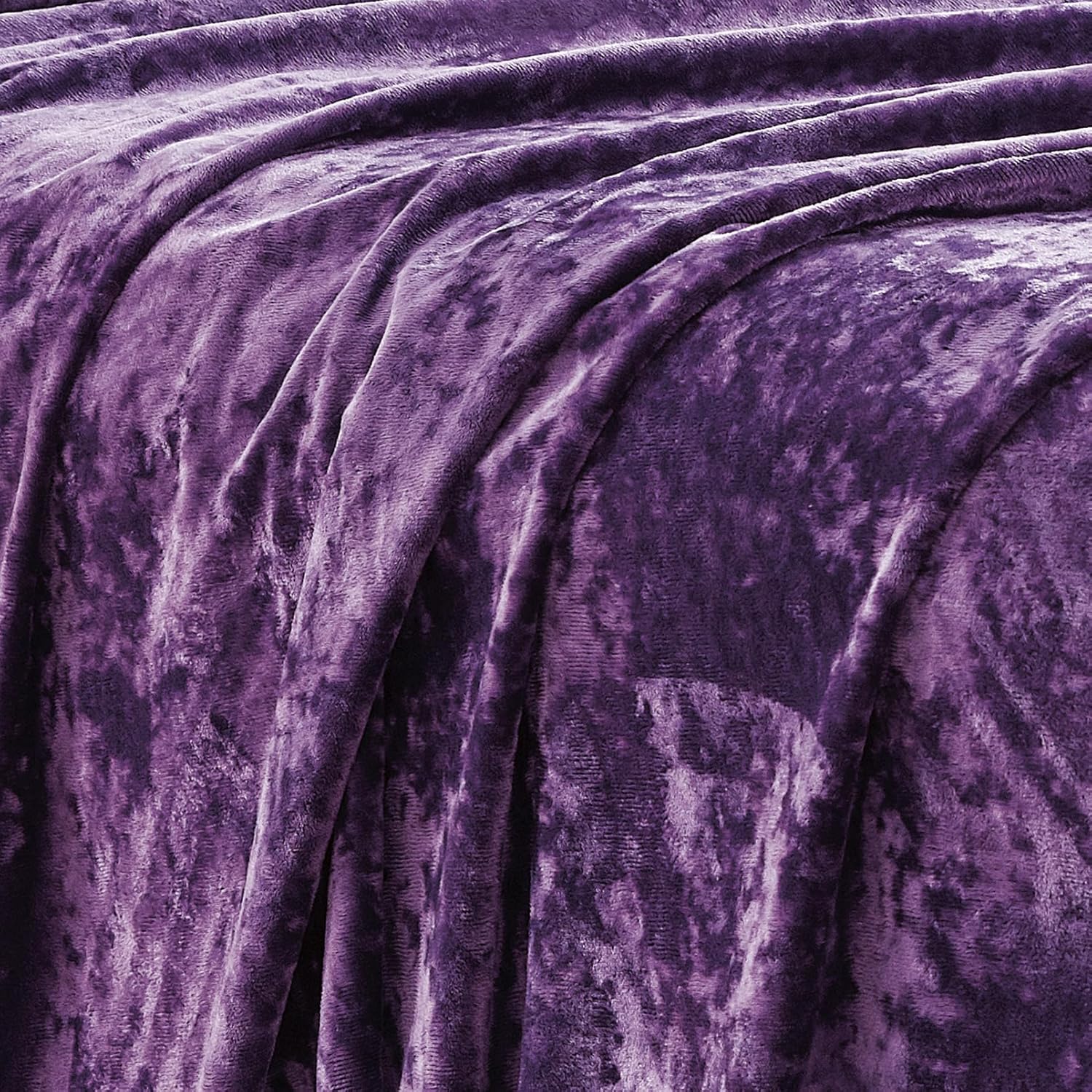Juego de sábanas de terciopelo envejecido, 4 piezas, color morado, King, ultra suave, cálido