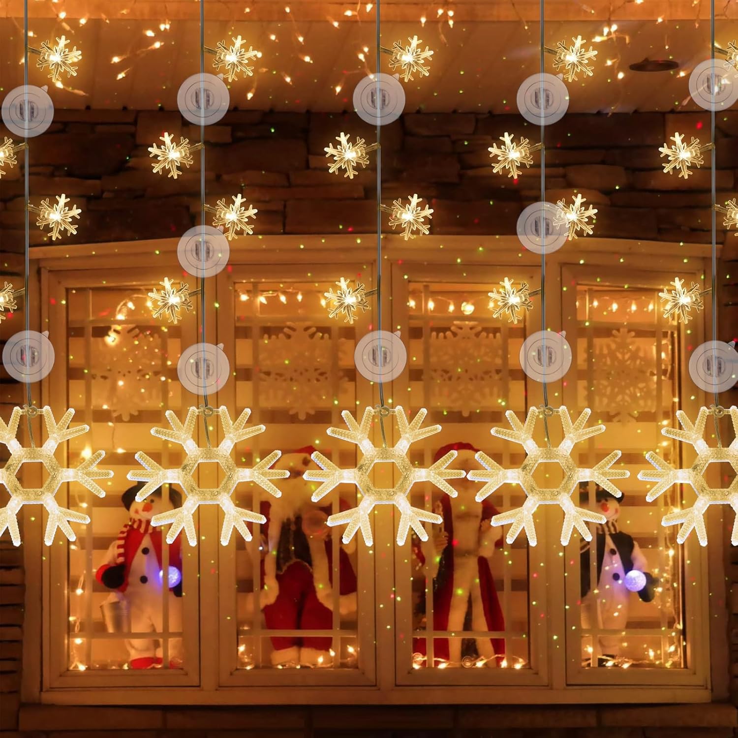 Profully 200 ventosas de cadena de luces navideñas, mini soporte de ventosa de luz navideña, colgar luces de Navidad, ganchos para colgar luces de