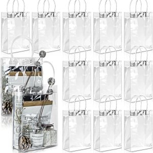 BadenBach 20 bolsas de regalo de plástico transparente con asa, bolsa de regalo transparente para regalo, bolsas de regalo de plástico para el día BadenBach 20 bolsas de regalo de plástico transparente con asa, bolsa de regalo transparente para regalo, bolsas de regalo de plástico para el día