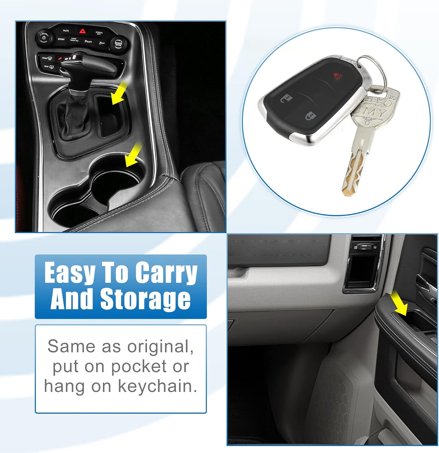 X AUTOHAUX HYQ2AB – Llavero de repuesto para automóvil de 3 botones sin llave, control remoto para Cadillac SRX 2015-2016 315MHz