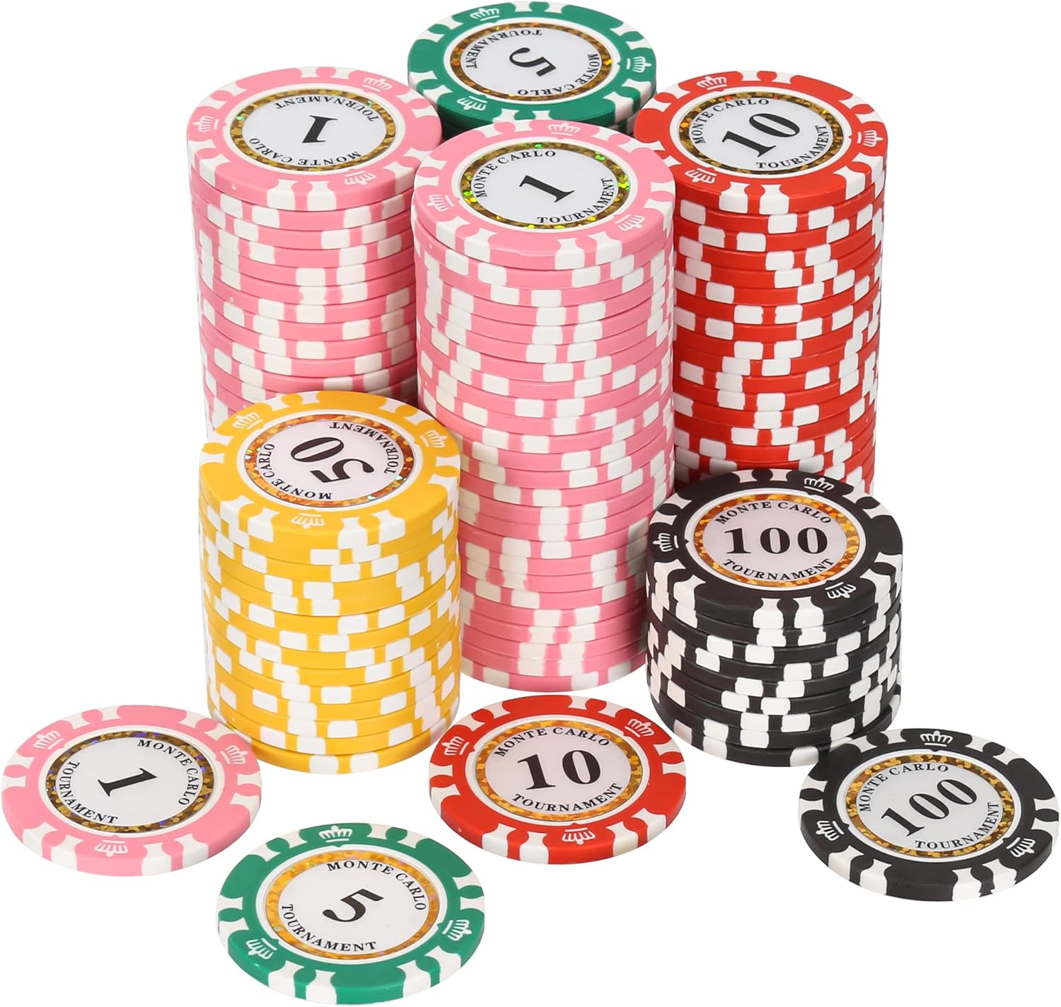 Fichas de póquer numeradas prémium para juego de mesa de cartas, para Texas Hold’em, Blackjack, Club de cartas o juegos de póquer nocturno