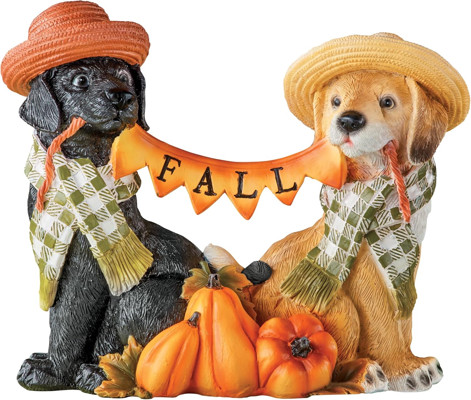 Collections Etc Pintado a mano de la cosecha de otoño perros de mesa