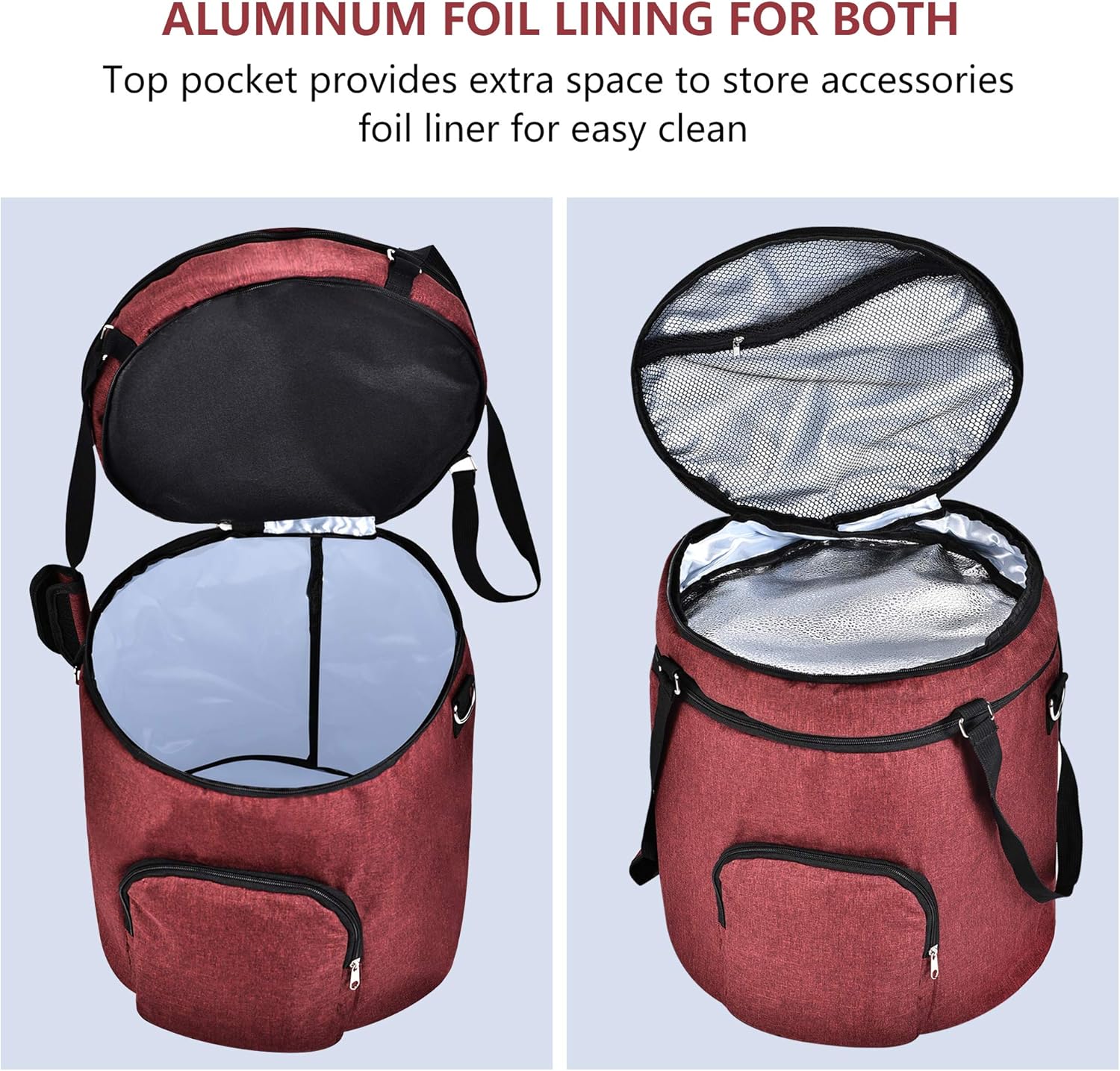 Bolsa de viaje para olla a presión, 2 compartimentos para accesorios de cocina, bolsa de almacenamiento redonda de cocina (incluida en la parte