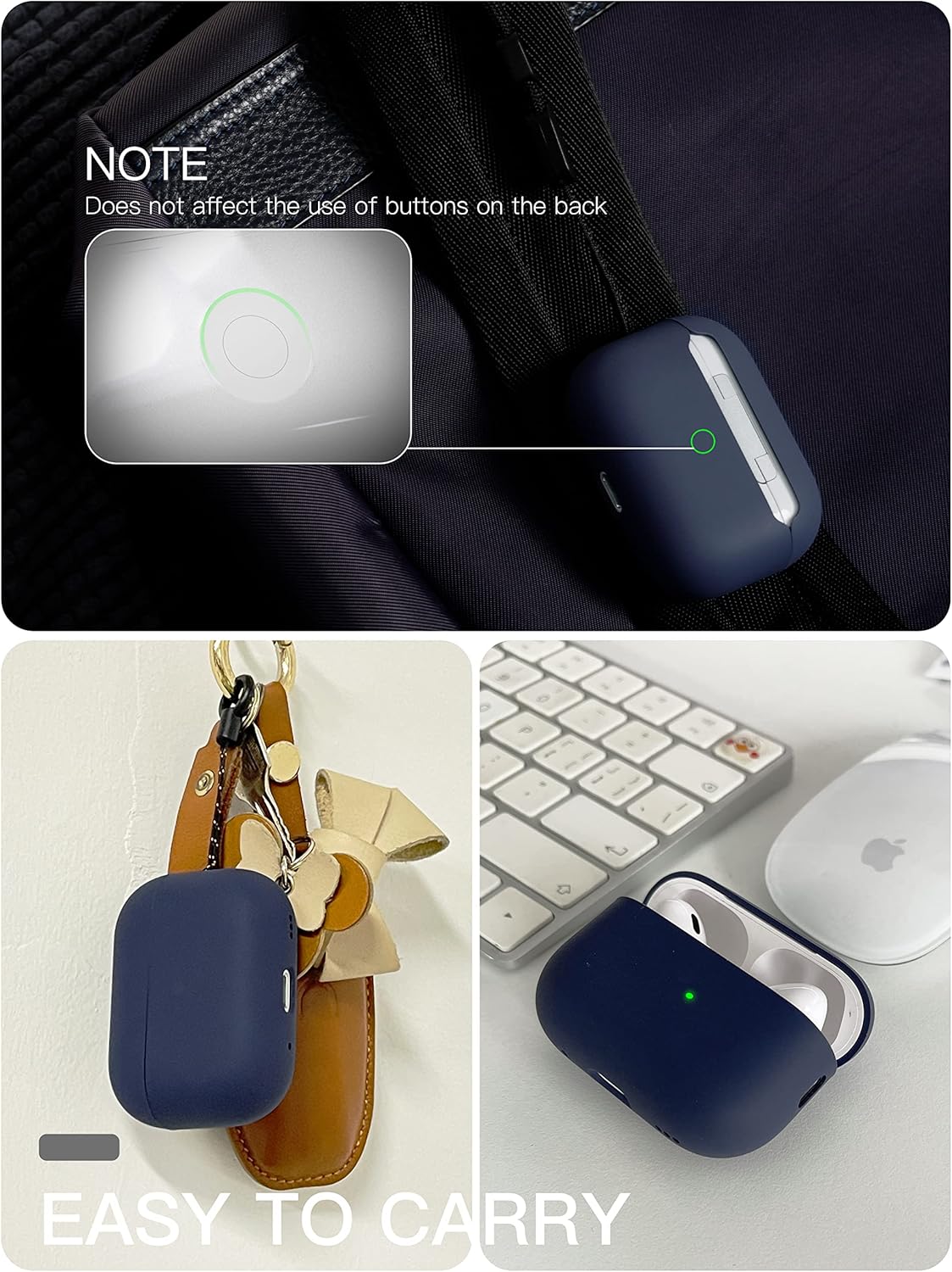 Funda de silicona líquida para AirPods Pro 2, funda protectora híbrida de triple capa, a prueba de golpes, compatible con AirPods Pro de 2