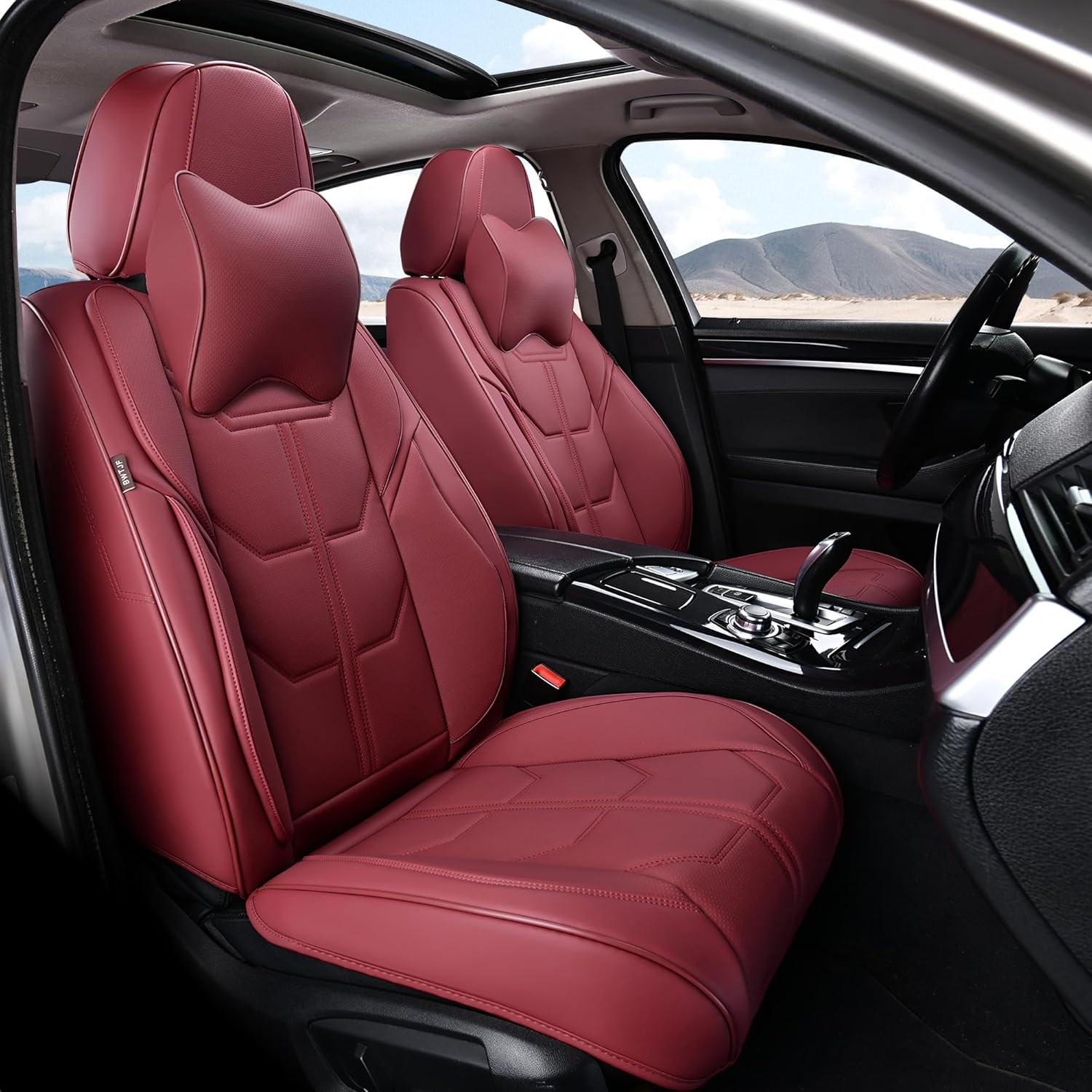 Fundas de asiento delantero, fundas universales de asiento para automóviles, 2 piezas, protectores de asiento de automóvil de cuero sintético