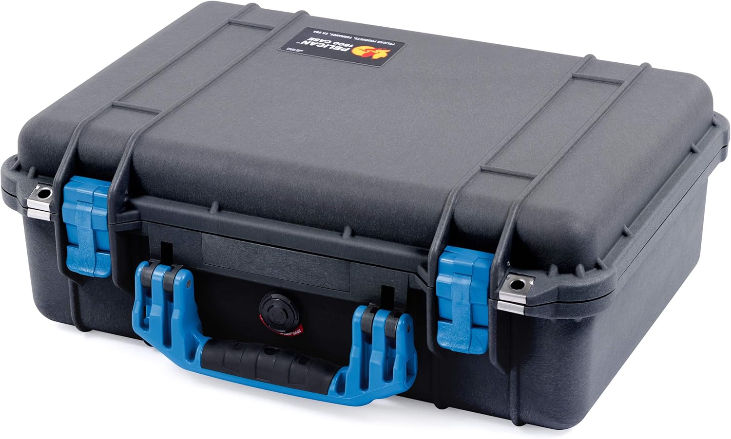 Funda Pelican Black & Blue 1500 con divisores acolchados CVPKG grises.