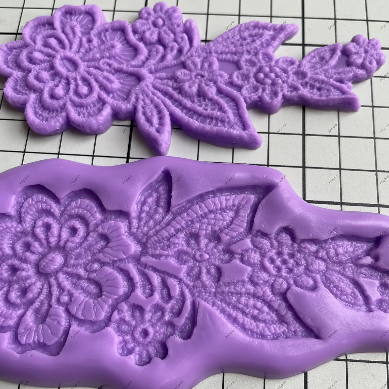 Anyana 2 unids Vintage flor vid azúcar encaje silicona fondant impresión molde pastel decoración herramientas Sugarcraft glaseado chocolate medallón