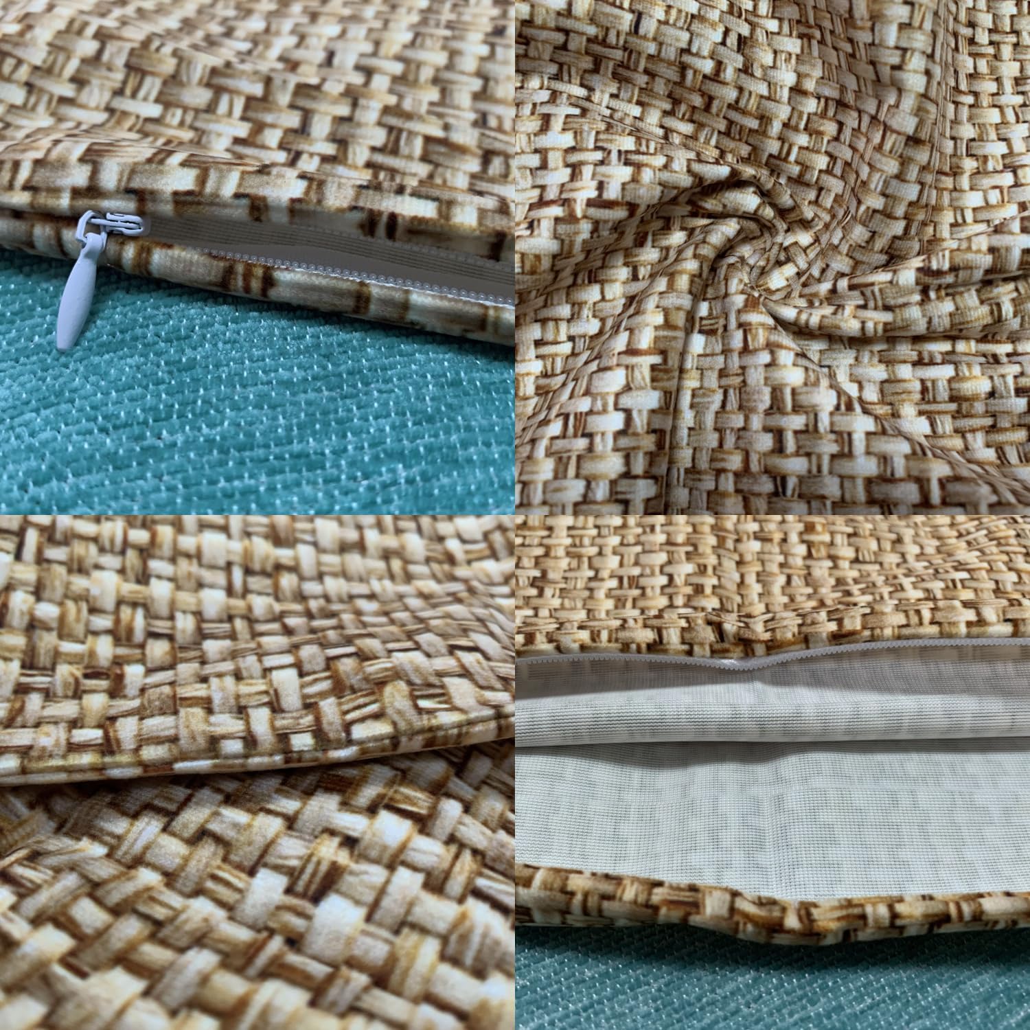Shrahala Funda de almohada decorativa con textura de lino amarillo de imitación, diseño de yute, funda de almohada cuadrada con textura tejida en